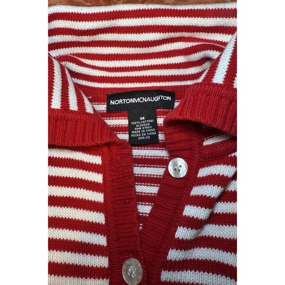 Vintage Norton McNaughton Women's Medium Short Sleeve Striped Sweater July 4th - Picture 6 of 6